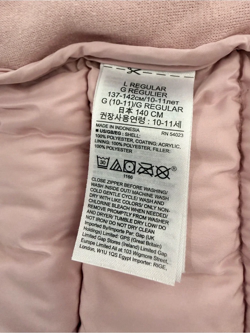 GAP Girls Quilted Floral Puffy Vest - Pink/Gray/White